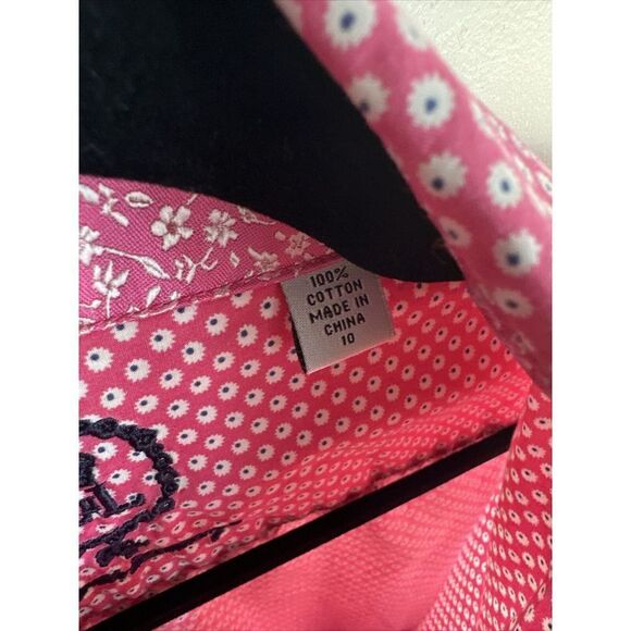 English Laundry Pink Barbie Pink Button‎ Up polka dot eye Womans 10 - Picture 6 of 13